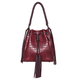 Montana West| Embossed Red Croc Hobo Bag