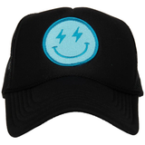 Lightning Bolt Smiley Trucker Hat