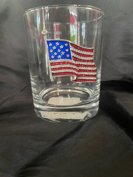 American Flag Glass