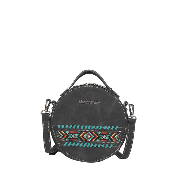 Montana West Embroidered Crossbody Circle Bag