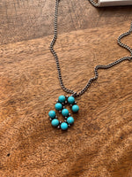 Turquoise Stoned Initial Necklace