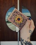 Tooled Leather & Cowhide Card Holder