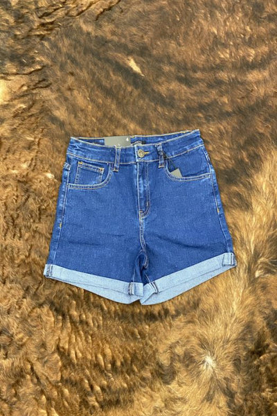 Dark Wash Highrise Shorts