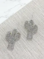 Rhinestone Cactus Earring