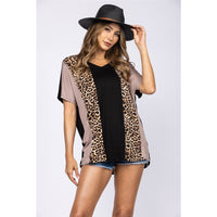Black Mocha Color Block Blouse