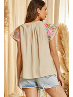 Embroidered Woven Top