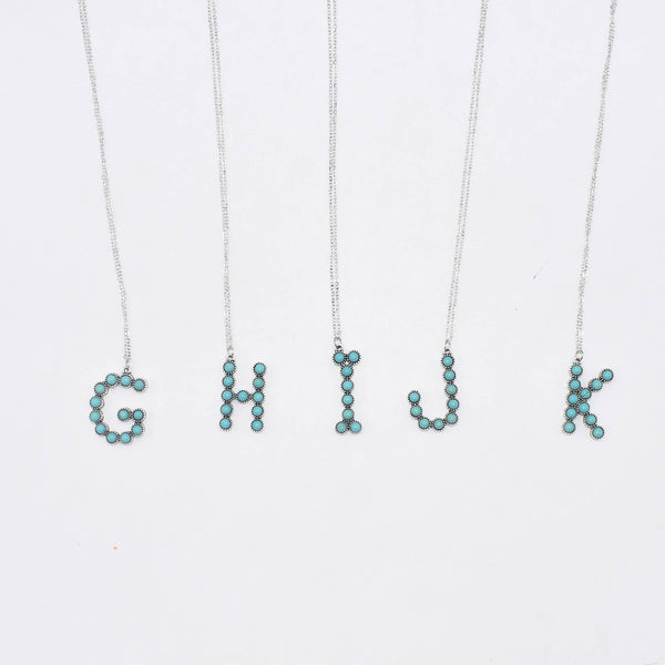 Skinny Turquoise Initial Necklace